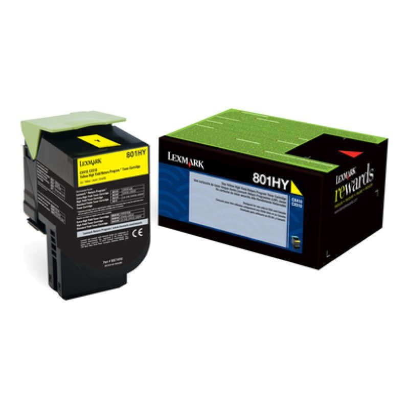 Lexmark 80C1HY0 Sarı Toner