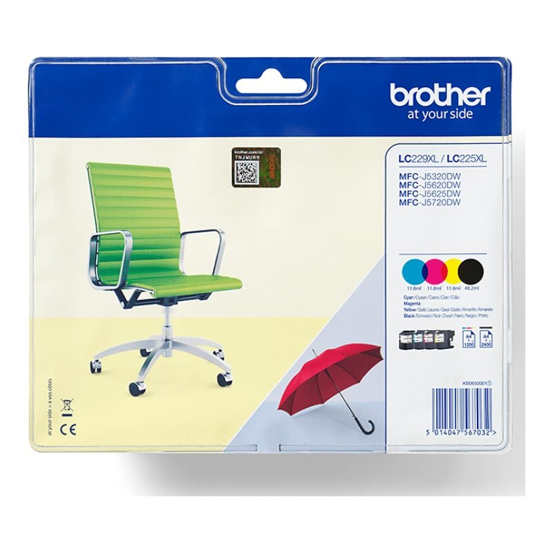 Brother LC-229XLVALBP Üç Renkli Mürekkep Kartuşu