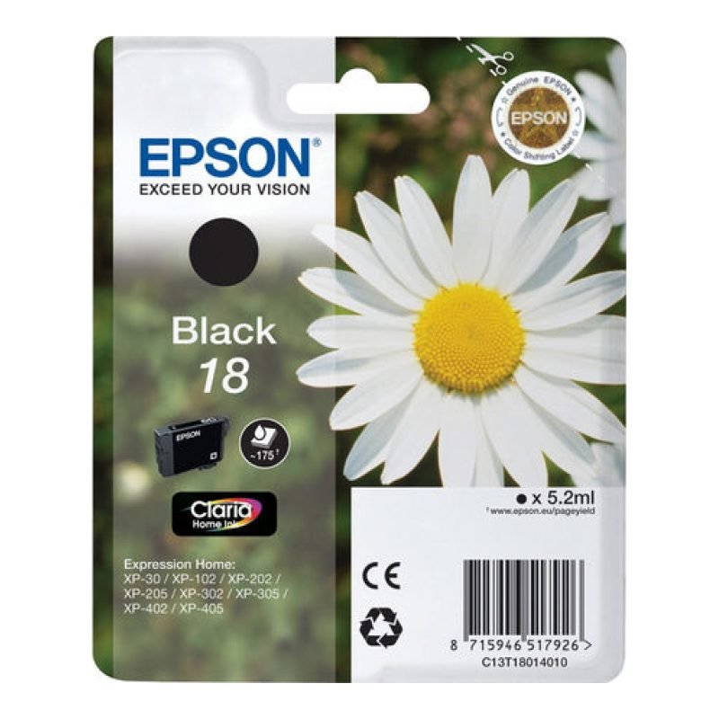 Epson C13T18014020 Siyah Mürekkep Kartuşu