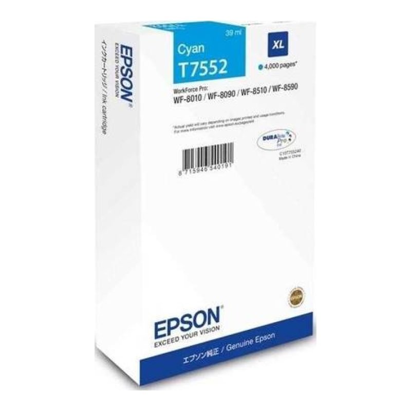 Epson C13T755240 Mavi Yüksek Kapasiteli Mürekkep Kartuşu