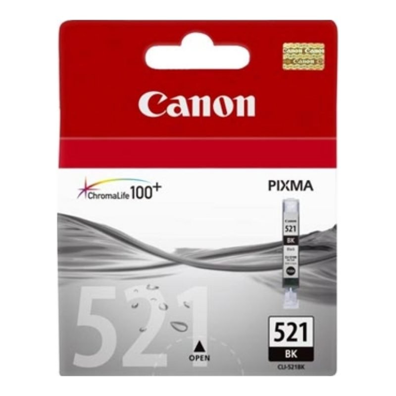 Canon CLI-521 BK 2933B008 Siyah Mürekkep Kartuşu