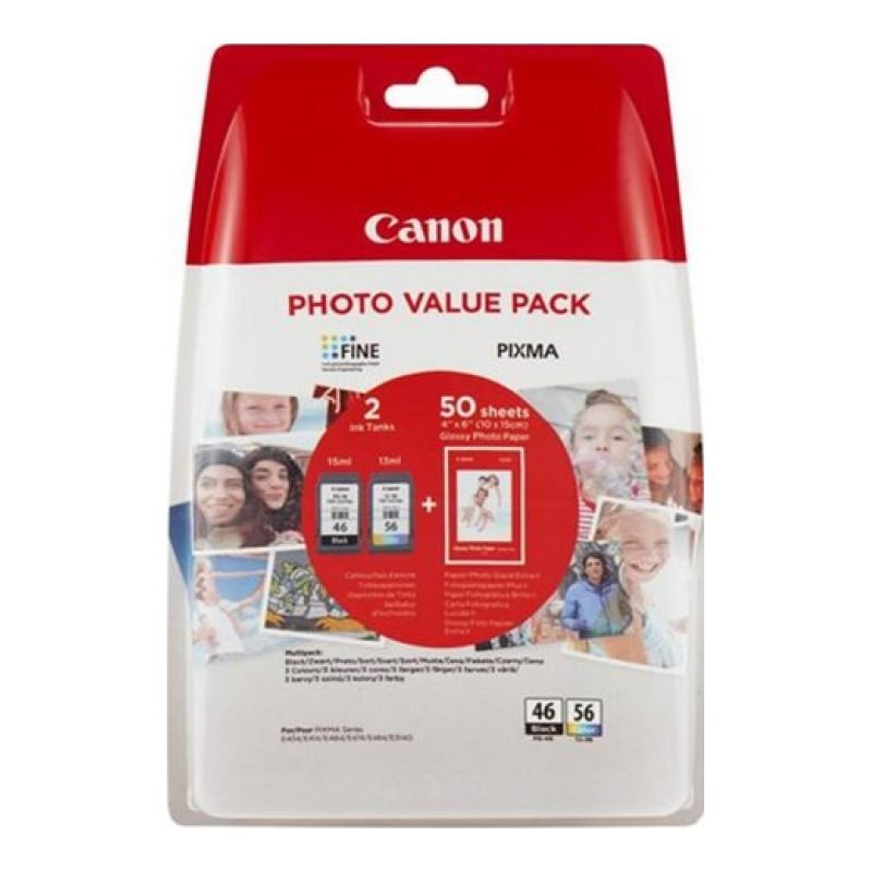 Canon PG-46/CL-56 + GP-501 9059B003 Üç Renkli Mürekkep Kartuşu