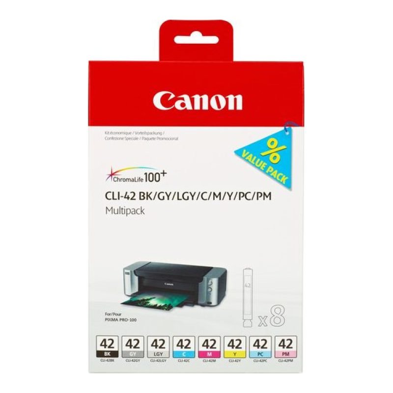 Canon CLI-42 BK/GY/LGY/C/M/Y/PC/PM Üç Renkli Mürekkep Kartuşu — görsel 2