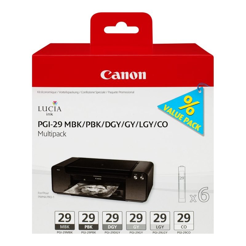 Canon PGI-29 MBK/PBK/DGY/GY/LGY/CO Üç Renkli Mürekkep Kartuşu