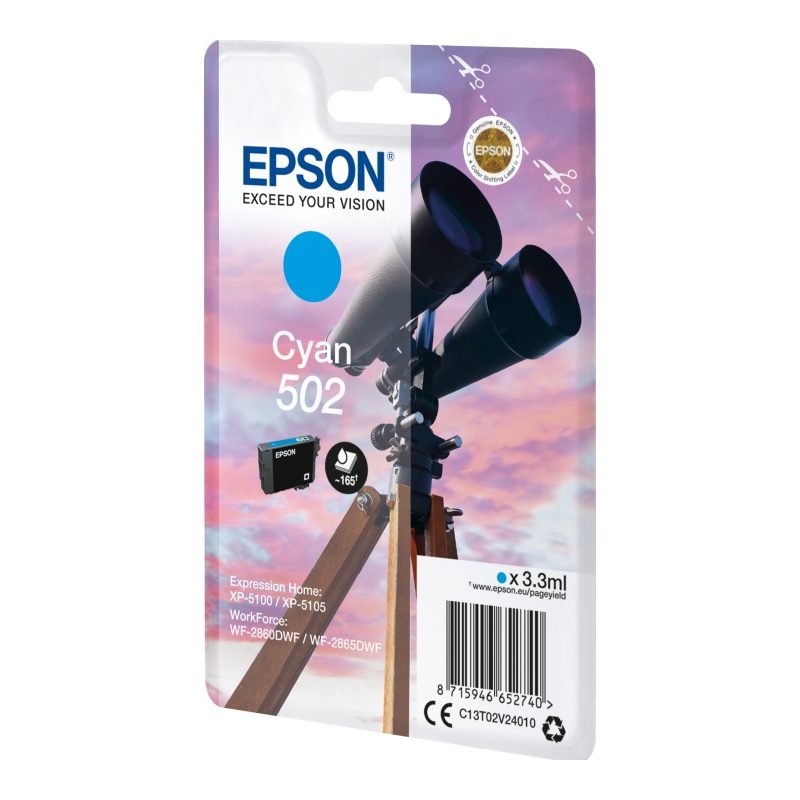Epson 502 C13T02V24010 Mavi Mürekkep Kartuşu