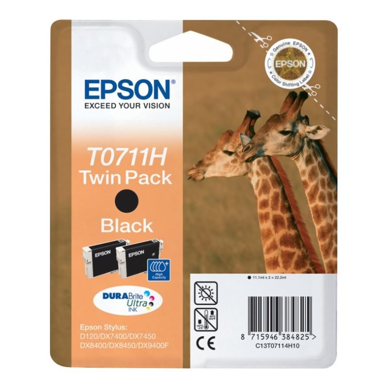 Epson T0711H C13T07114H20 Siyah Mürekkep Kartuşu
