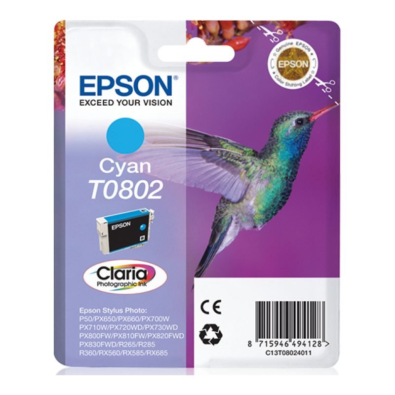 Epson T0802 C13T08024021 Mavi Mürekkep Kartuşu