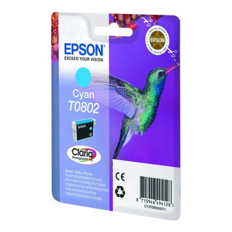 Epson T0802 C13T08024021 Mavi Mürekkep Kartuşu — görsel 2