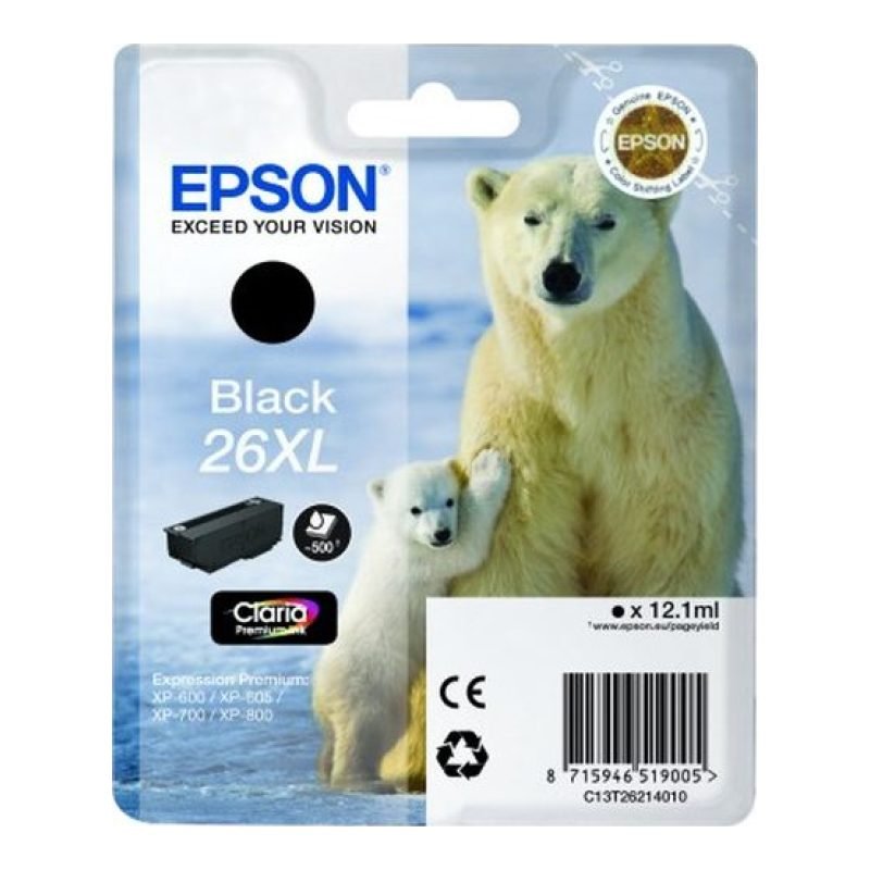 Epson 26XL C13T26214020 Siyah Mürekkep Kartuşu