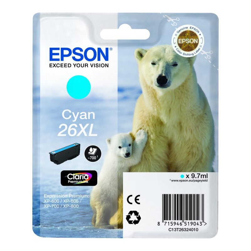 Epson 26XL C13T26324010 Mavi Mürekkep Kartuşu