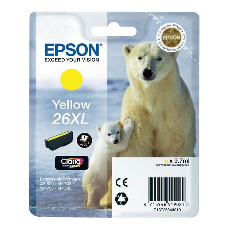 Epson 26XL C13T26344010 Sarı Mürekkep Kartuşu