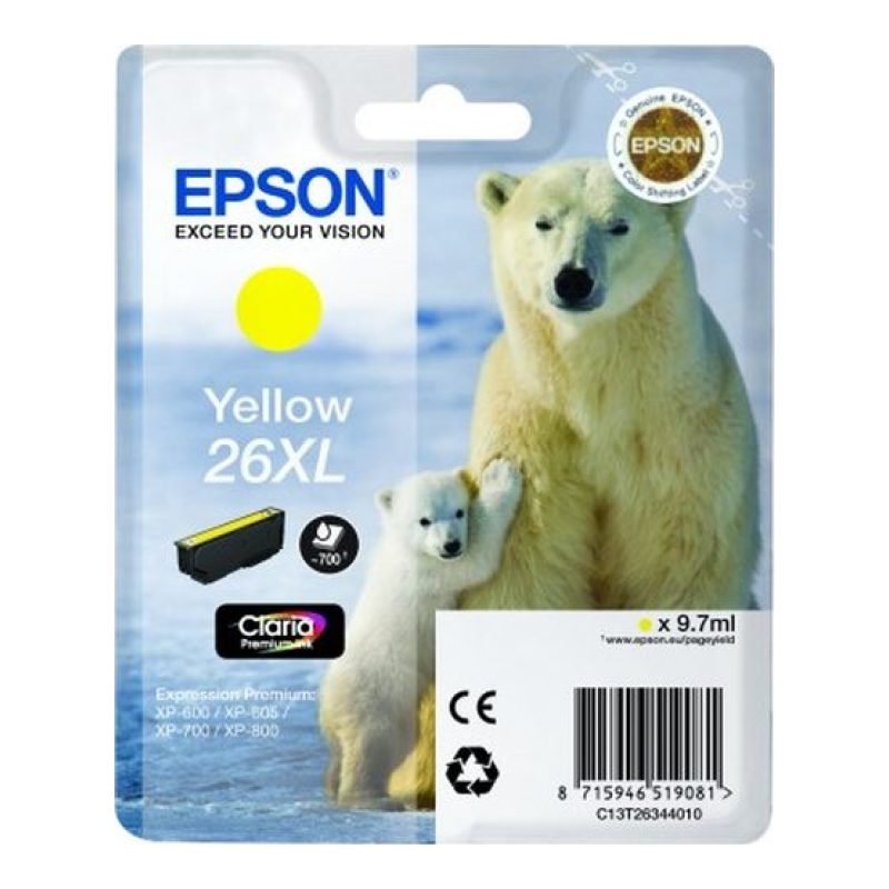 Epson 26XL C13T26344010 Sarı Mürekkep Kartuşu — görsel 2