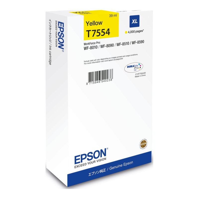Epson C13T75544N Sarı Yüksek Kapasiteli Mürekkep Kartuşu
