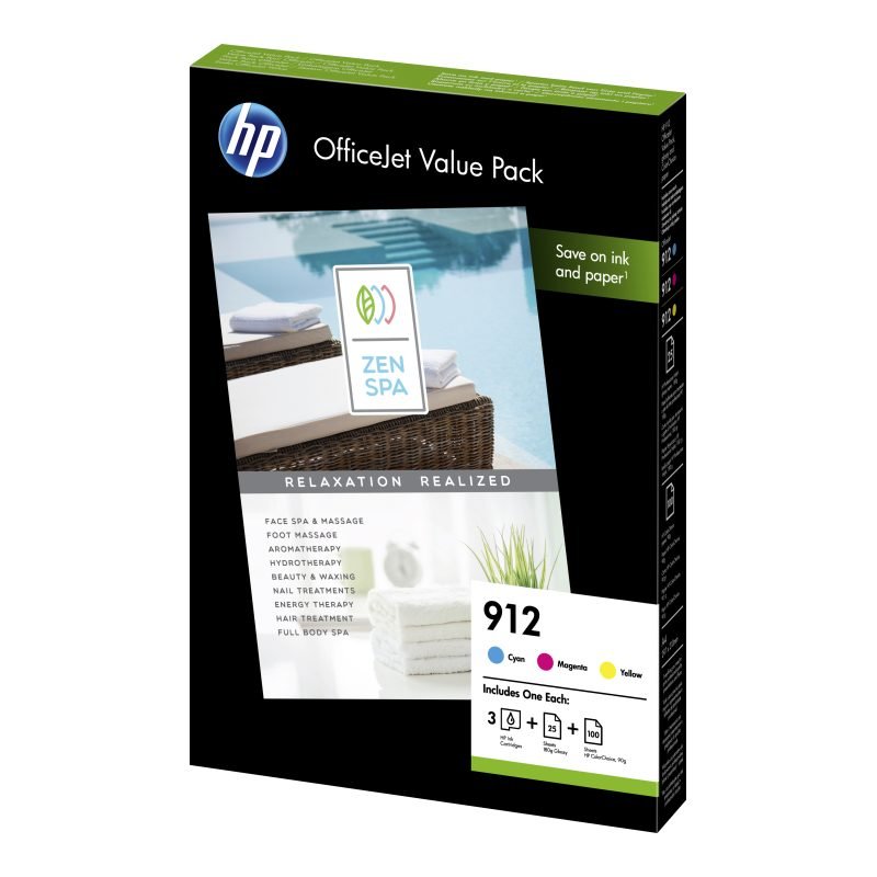 HP 912 Ofis Avantaj Paketi 6JR41AE Üç Renkli Mürekkep Kartuşu