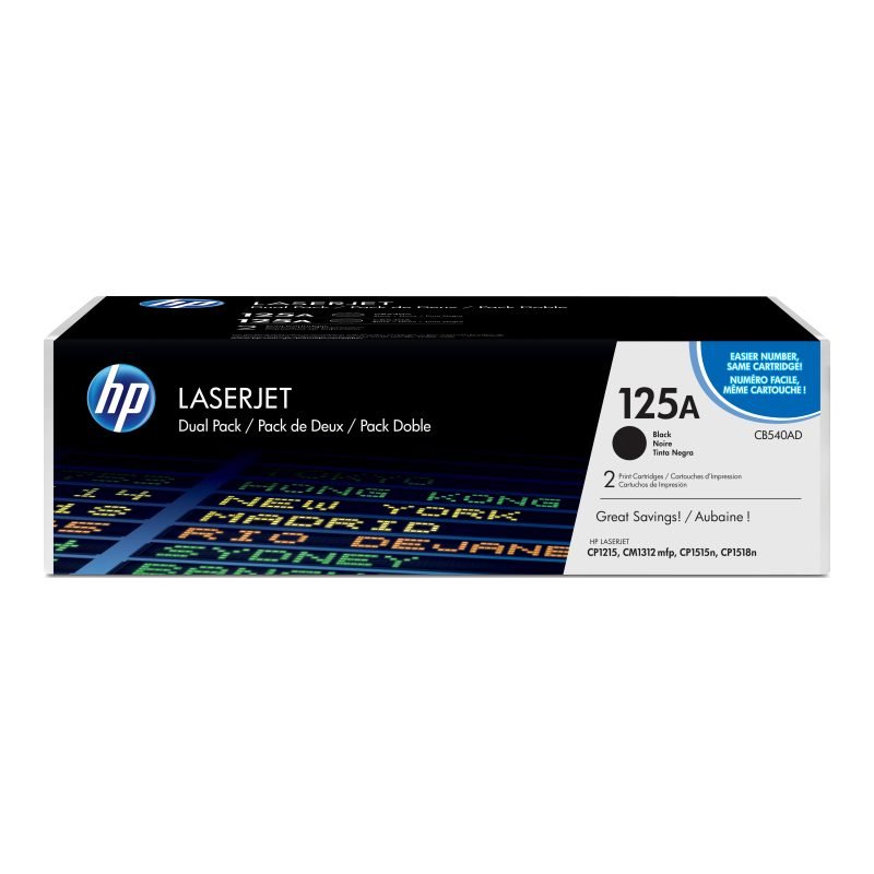 HP 125A 2'li Paket Kartuşları CB540AD Siyah Toner