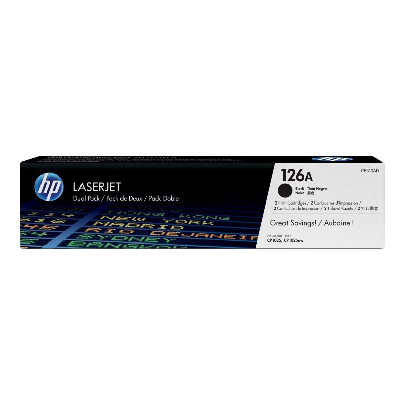 HP 126A 2'li Paket Kartuşları CE310AD Siyah Toner