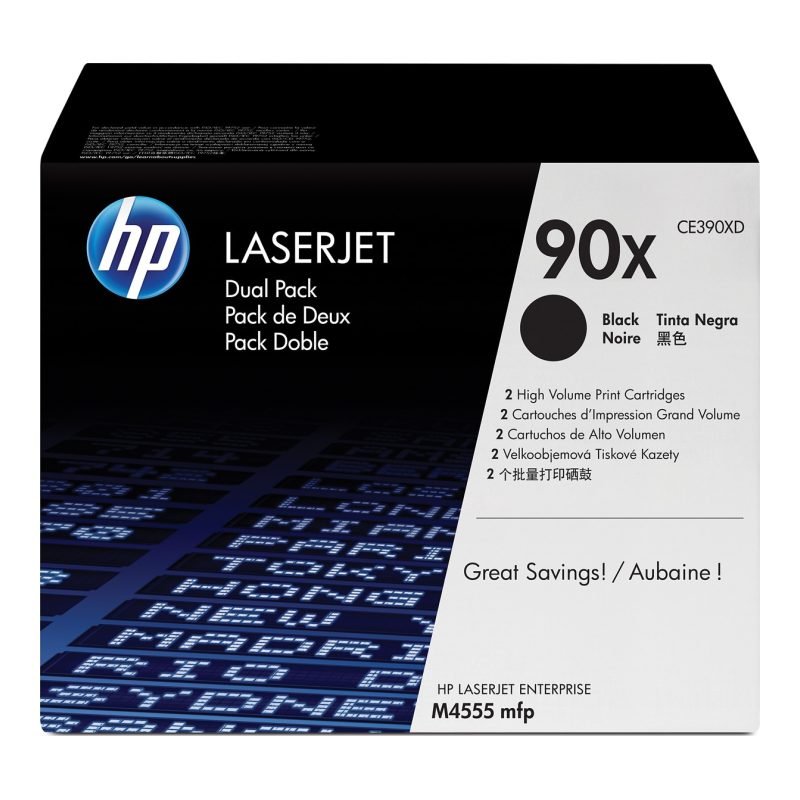 HP 90X 2'li Paket Kartuşları CE390XD Siyah Toner