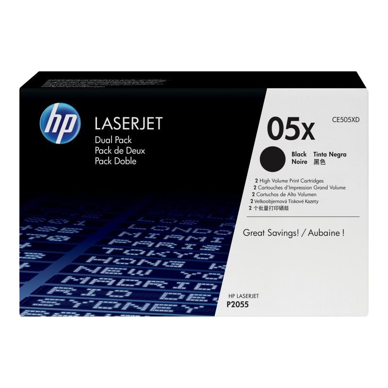 HP 05X 2'li Paket Kartuşları CE505XD Toner