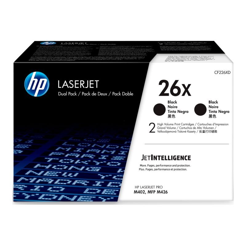 HP 26X 2'li paket Kartuşları CF226XD Toner