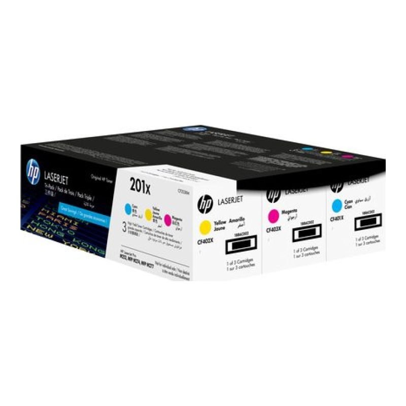 HP 201X 3'lü Paket Camgöbeği/Macenta/Sarı Kartuşları CF253XM Üç Renkli Toner — görsel 2