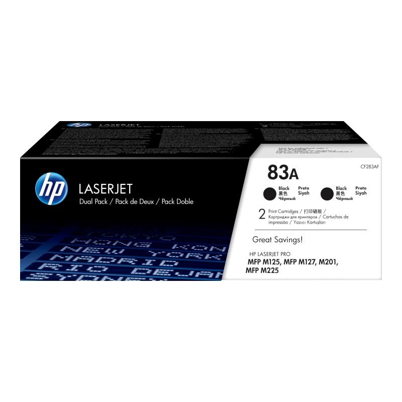 HP 83A 2'li Paket Kartuşları CF283AF Toner