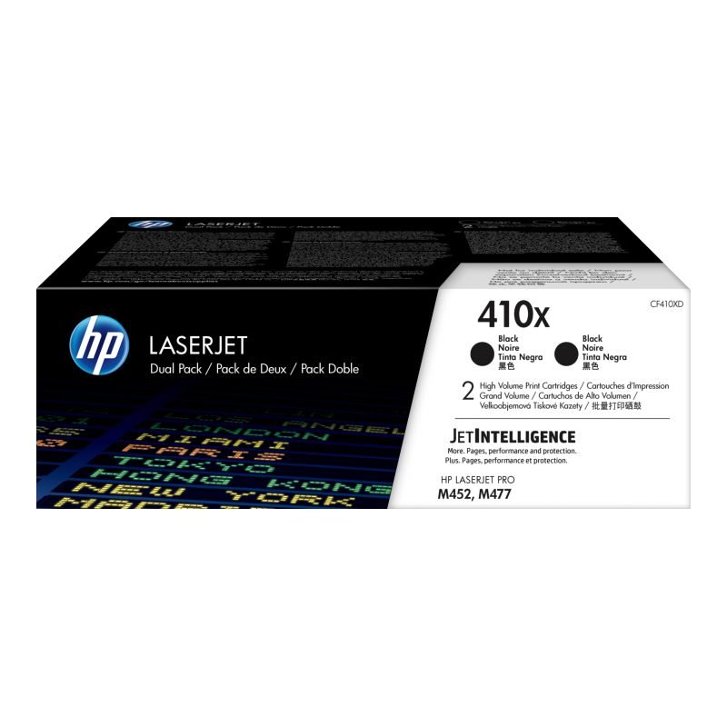 HP 410X 2'li paket Kartuşları CF410XD Siyah Toner