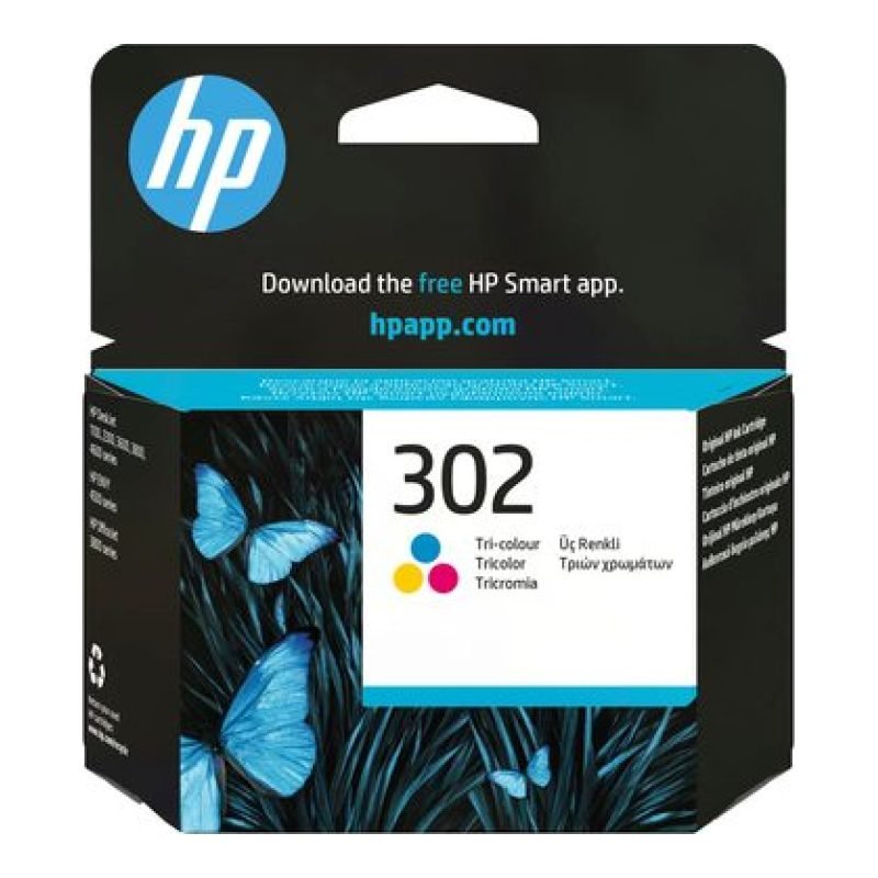 HP 302 Üç F6U65AE Üç Renkli Mürekkep Kartuşu