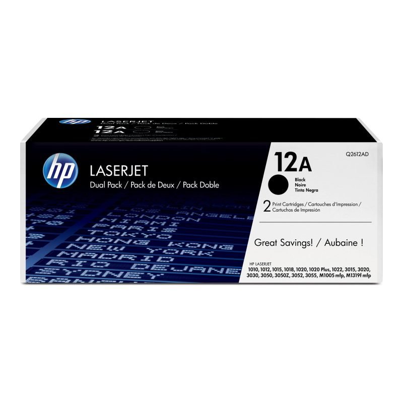 HP 12A 2'li Paket Kartuşları Q2612AD Toner