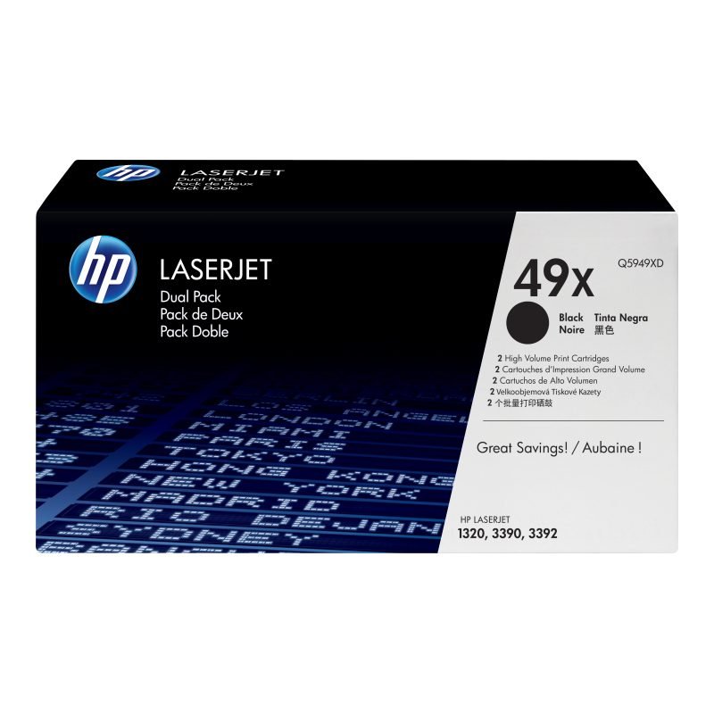 HP 49X 2'li Paket Kartuşları Q5949XD Toner