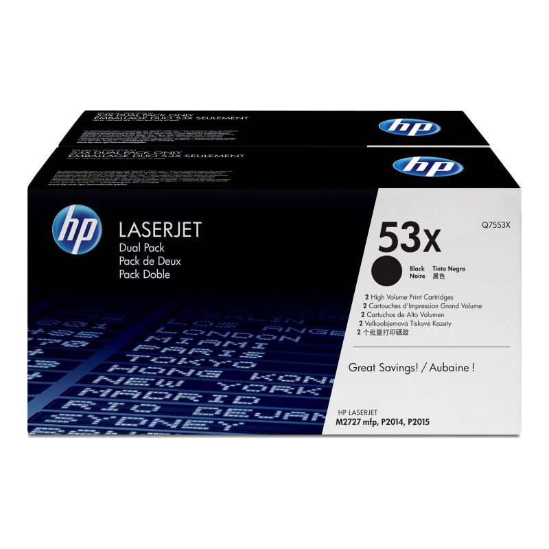 HP 53X 2'li Paket Kartuşları Q7553XD Toner
