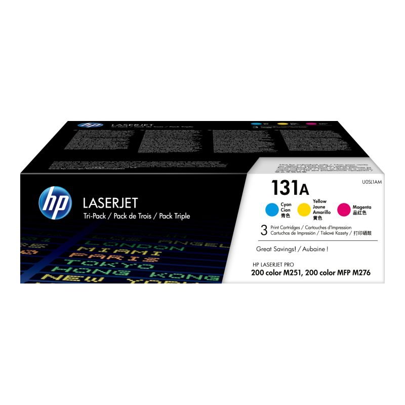 HP 131A 3'lü Paket Camgöbeği/Macenta/Sarı Kartuşları U0SL1AM Üç Renkli Toner